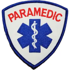 Paramedic Logo Patch Red & White 3 5/8"