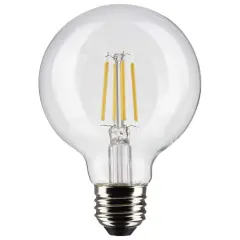 6Pk - Satco 4.5w G25 Globe Filament LED 4000K Medium Base Dimmable - 40w equiv Cool White