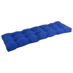 55-inch by 19-inch Tufted Solid Twill Bench Cushion Blue-Color
