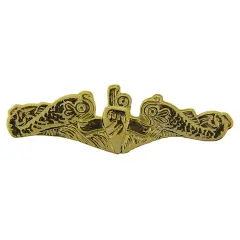 U.S. Navy Submarine Warfare Insignia Pin Gold Plated
