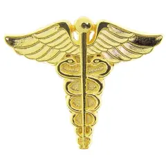 U.S. Army Medic Caduceus Pin Gold Plated 1"