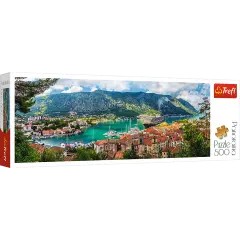 Panorama 500 Piece Jigsaw Puzzles, Kotor Montenegro, Medieval Old Town Puzzle, Adriatic Coast Puzzle, Adult Puzzles, Trefl 29506