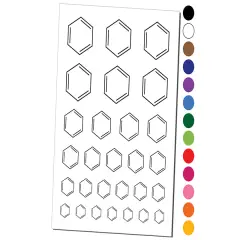 Benzene Ring for Organic Chemistry Science Temporary Tattoo Water Resistant Fake Body Art Set Collection Black