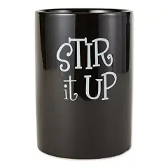 DII Black Stir It Up Ceramic Utensil Holder