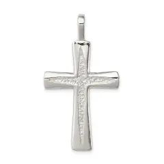 Sterling Silver Cross Charm Religious Jewelry 40mm x 22mm