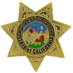 California State Investigator Badge Pin 1"