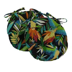 16-inch Outdoor Spun Polyester Tufted Chair Cushion (Set of 2) - Tucuman Ebony