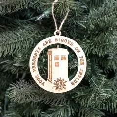 Ornament - Bigger on the Inside - Raw Wood 3x3in