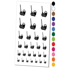 Mop and Bucket Cleaning Temporary Tattoo Water Resistant Fake Body Art Set Collection Light Blue