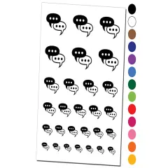Conversation Discussion Chat Bubbles Icon Temporary Tattoo Water Resistant Fake Body Art Set Collection Light Pink