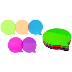 Wrapables Transparent Sticky Notes, Waterproof Self-Adhesive Memos for Home, School, Office (Set of 5) Speech Balloons