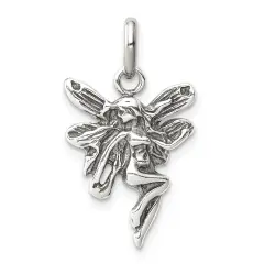 Sterling Silver Fairy Charm Faerie Pendant Jewelry 22mm x 14mm