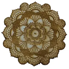 Henna Flower Raw Wood Coaster/Disc qty 1