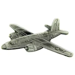 B-26 Marauder Airplane Pin Pewter 2 3/8"