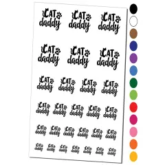 Cat Daddy Paw Print Temporary Tattoo Water Resistant Fake Body Art Set Collection Hot Pink