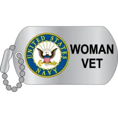 EagleEmblems P12317 Pin-USN,Woman Veteran ''Dog Tag'' (1.25'')