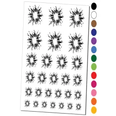 Explosion Splash Streaks Temporary Tattoo Water Resistant Fake Body Art Set Collection Dark Green