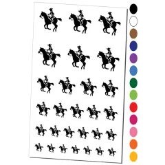 Wild Western Cowboy Riding on Horse Temporary Tattoo Water Resistant Fake Body Art Set Collection Light Pink
