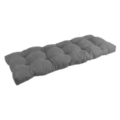 51-inch by 19-inch Tufted Solid Microsuede Bench Cushion Grey-Color
