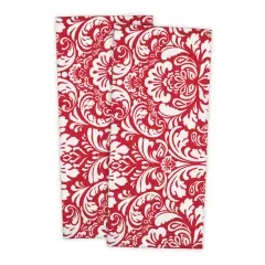 DAMASK DISHTOWEL Set of 2 RED