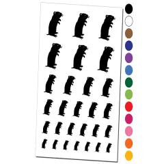 Gerbil Standing Profile Temporary Tattoo Water Resistant Fake Body Art Set Collection Orange