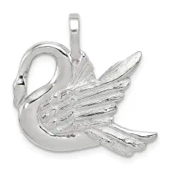 Sterling Silver Swan Charm Jewelry FindingKing 24mm x 24mm