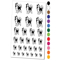 Curious Alaskan Malamute Dog Temporary Tattoo Water Resistant Fake Body Art Set Collection Yellow