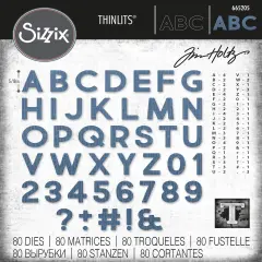 Sizzix Thinlits Dies By Tim Holtz 80/Pkg-Alphanumeric Bold