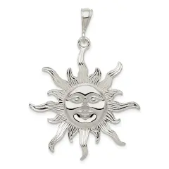 Sterling Silver Sun Jewelry Charm Celestial Jewelry 28mm x 22mm