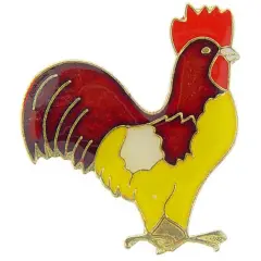 Rooster Pin 1"
