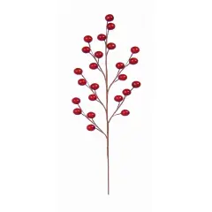 18" Christmas Berry Spray with 24 Lifelike Red Berries - 2 Piece Silk Floral Arrangement for Wreaths, Centerpieces, Home Decor, and Holiday Decorations - 2024 Christmas Collection, Floral Home by Artificial Flowers