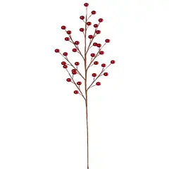 19" METALLIC BERRY SPRAY 35 BERRIES Red - 48 Pieces