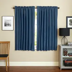 Blazing Needles 63-inch by 52-inch Microsuede Blackout Curtain Panels (Set of 2) - Indigo