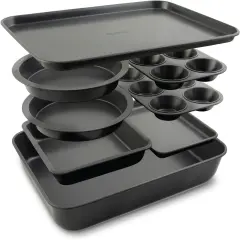 Elbee Home 8-Piece Nonstick Aluminized Steel, Space Saving Baking Set