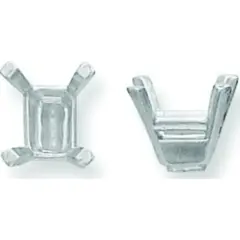 Platinum 4 Prong Emerald Cut Setting 6mm