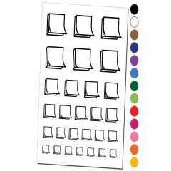 Sticky Note Notepad Paper Temporary Tattoo Water Resistant Fake Body Art Set Collection Dark Green