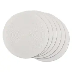 WHITE ROUND PP WOVEN PLACEMAT SET/6