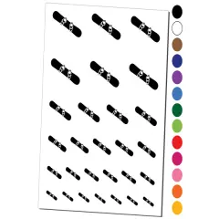 Snowboard with Boot Bindings Temporary Tattoo Water Resistant Fake Body Art Set Collection Light Blue