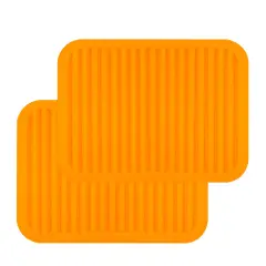 Wrapables, Multi-use Durable Flexible Non-Slip Insulated Mats Silicone Trivets, Set of 2 Orange