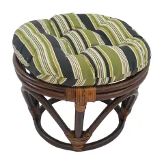 18-inch Round Spun Polyester Tufted Footstool Cushion - Eastbay Onyx