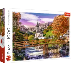 1000 Piece Jigsaw Puzzles, Bavaria in Autumn, German Landscape Puzzle with the Alps, Village and River, Adult Puzzles, Trefl 10623