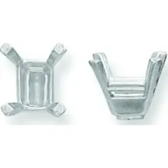18K White Gold 4 Prong Emerald Cut Setting 3x4mm