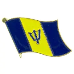 Barbados Flag Pin 1"