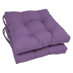 16-inch Solid Twill Square Tufted Chair Cushions (Set of 2) - Grape