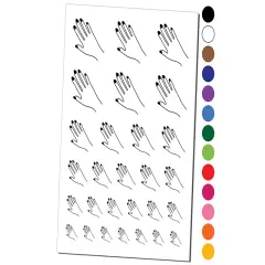Hand with Painted Nails Temporary Tattoo Water Resistant Fake Body Art Set Collection Yellow