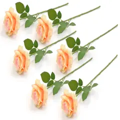 DII Flower Open Rose Yellow (Set of 6)