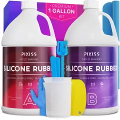Pixiss 4kg/Gallon Silicone Mold Making Kit Liquid Silicone Rubber Bubble Free Clear