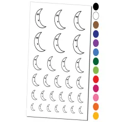 Sleeping Moon Temporary Tattoo Water Resistant Fake Body Art Set Collection Black