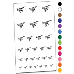 Fierce Running Velociraptor Dinosaur Temporary Tattoo Water Resistant Fake Body Art Set Collection Yellow