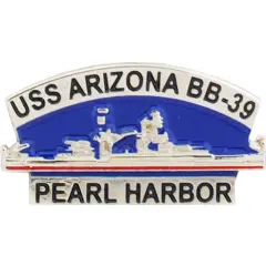 U.S. Navy USS Arizona BB-39 Pearl Harbor Pin 1"
